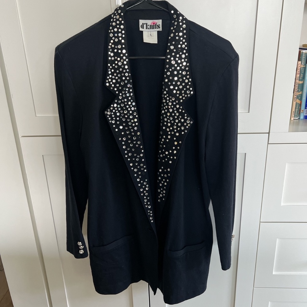 Vintage 80's Blazer with Rhinestones on the collar